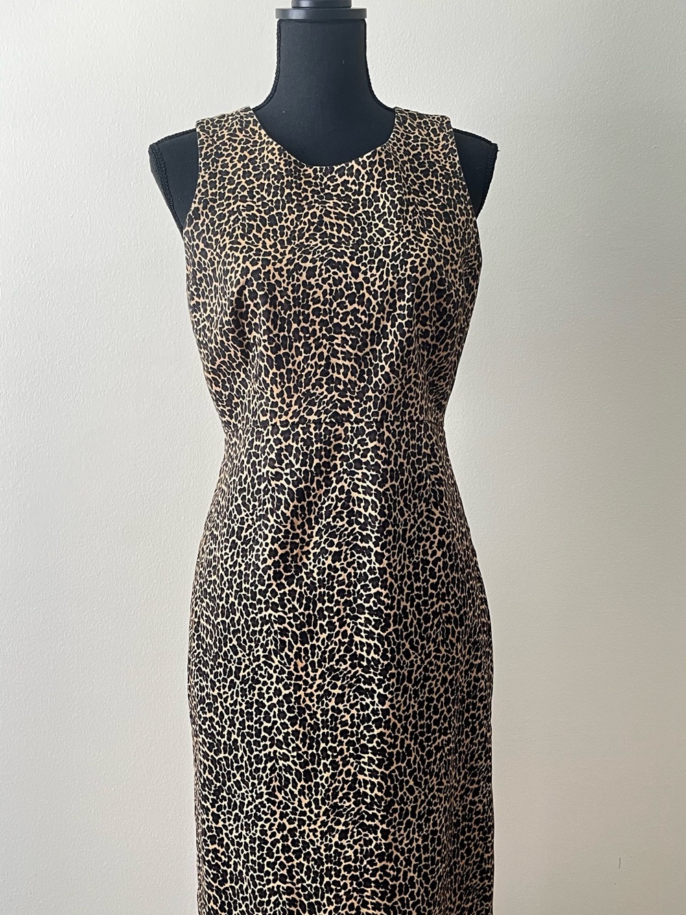 J. Crew Leopard Print Sleeveless Sheath Dress - Black & Tan
